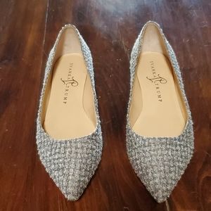 Tweed grey Ivanka Trump pointed flats